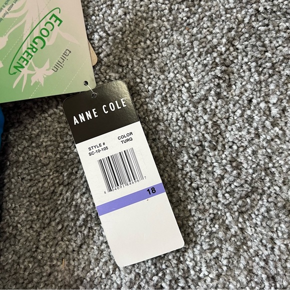 Anne cole swim suit womens 18 blue white one piece plus size summer beach swim - Picture 9 of 12